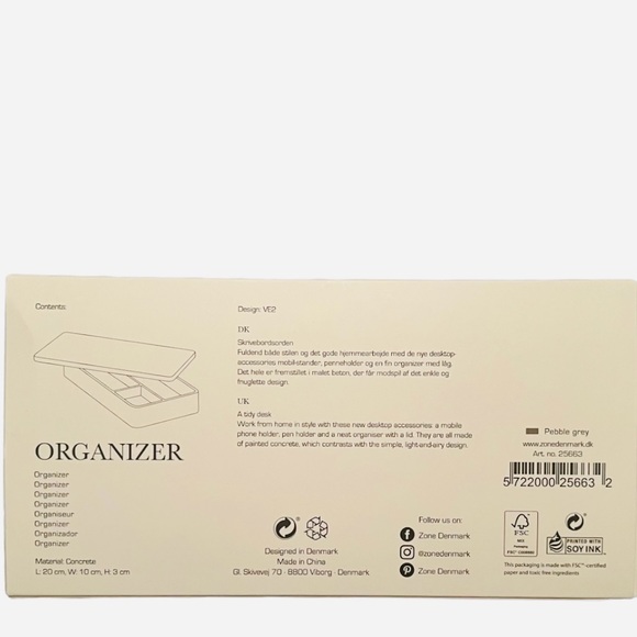 NEW Zone Denmark Desk Organizer in Concrete - Picture 7 of 7